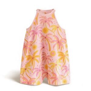 Next Pink and Yellow Palm Tree Playsuit